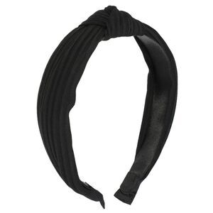 Textured Cotton Knot Headband Soft Hairband 1.3 Inch Height Black